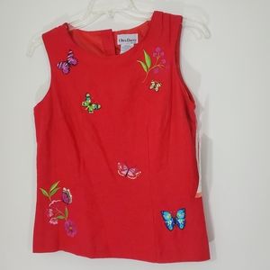 NWT Ultra Dress Red Linen Top, Size 10